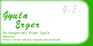 gyula erger business card